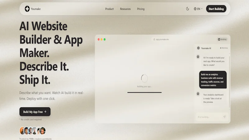 Screenshot of Youmake.dev