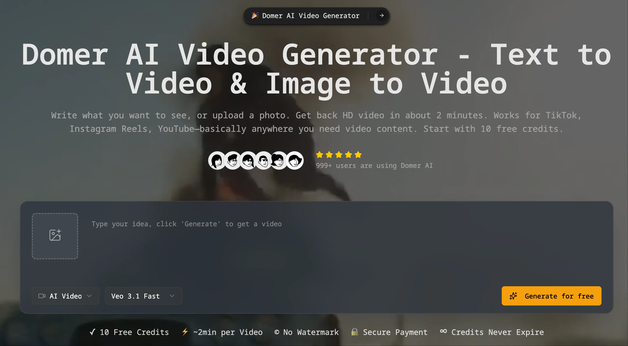 Screenshot of Domer AI
