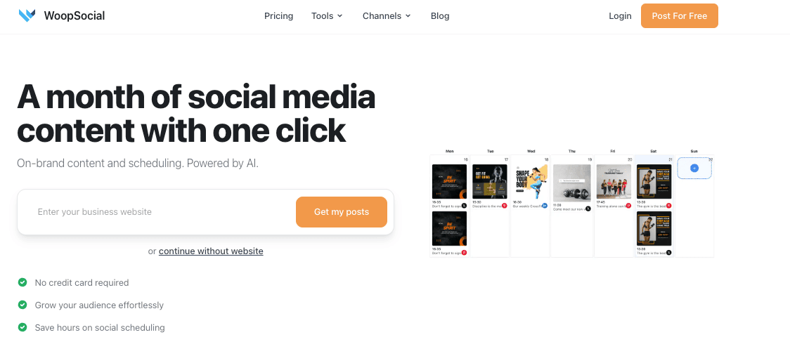 Screenshot of WoopSocial