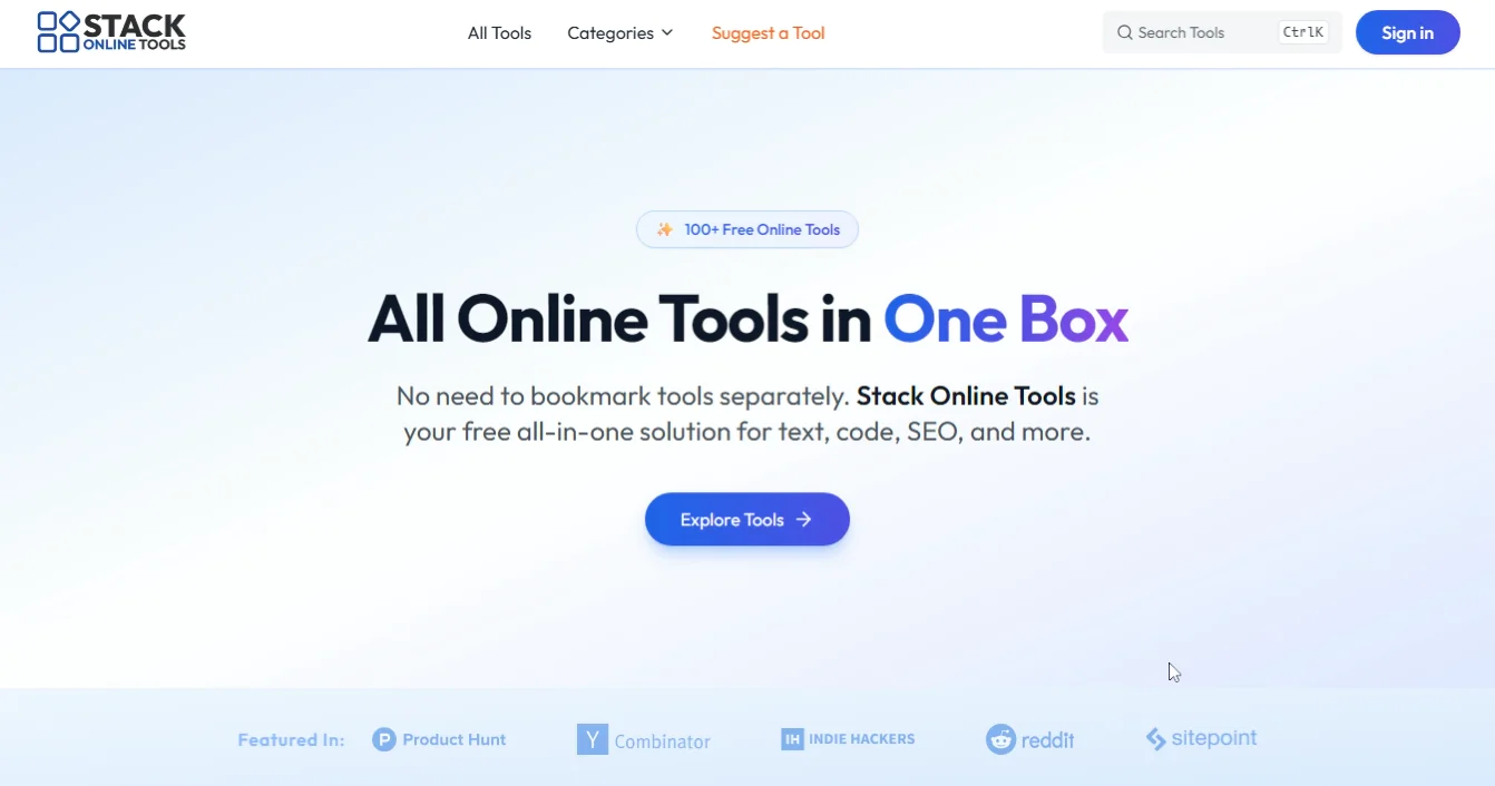 Screenshot of Stack Online Tools