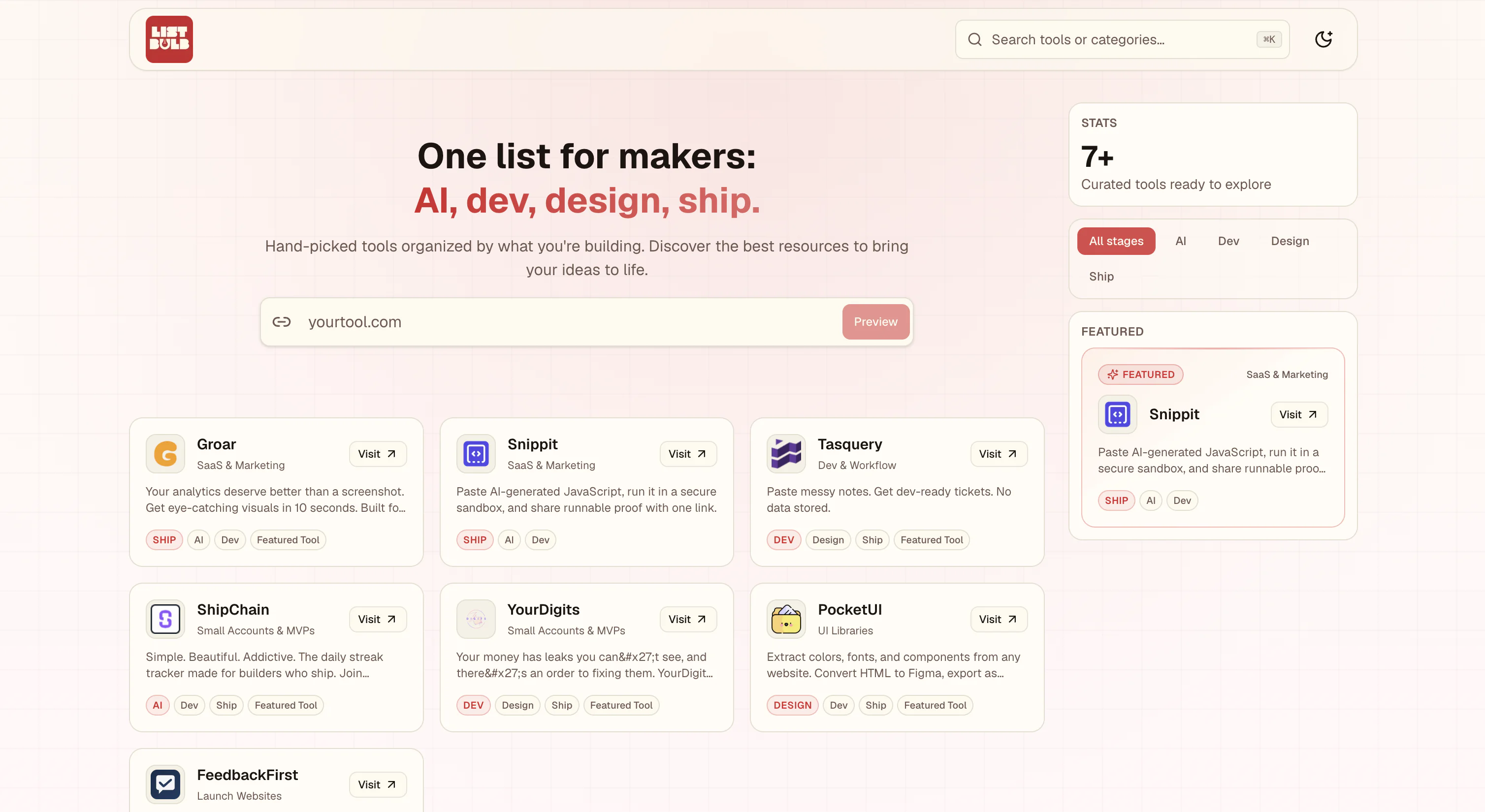 Screenshot of List Bulb