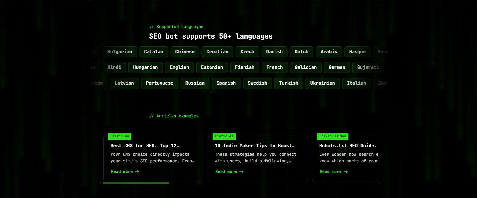Screenshot of SEObotai