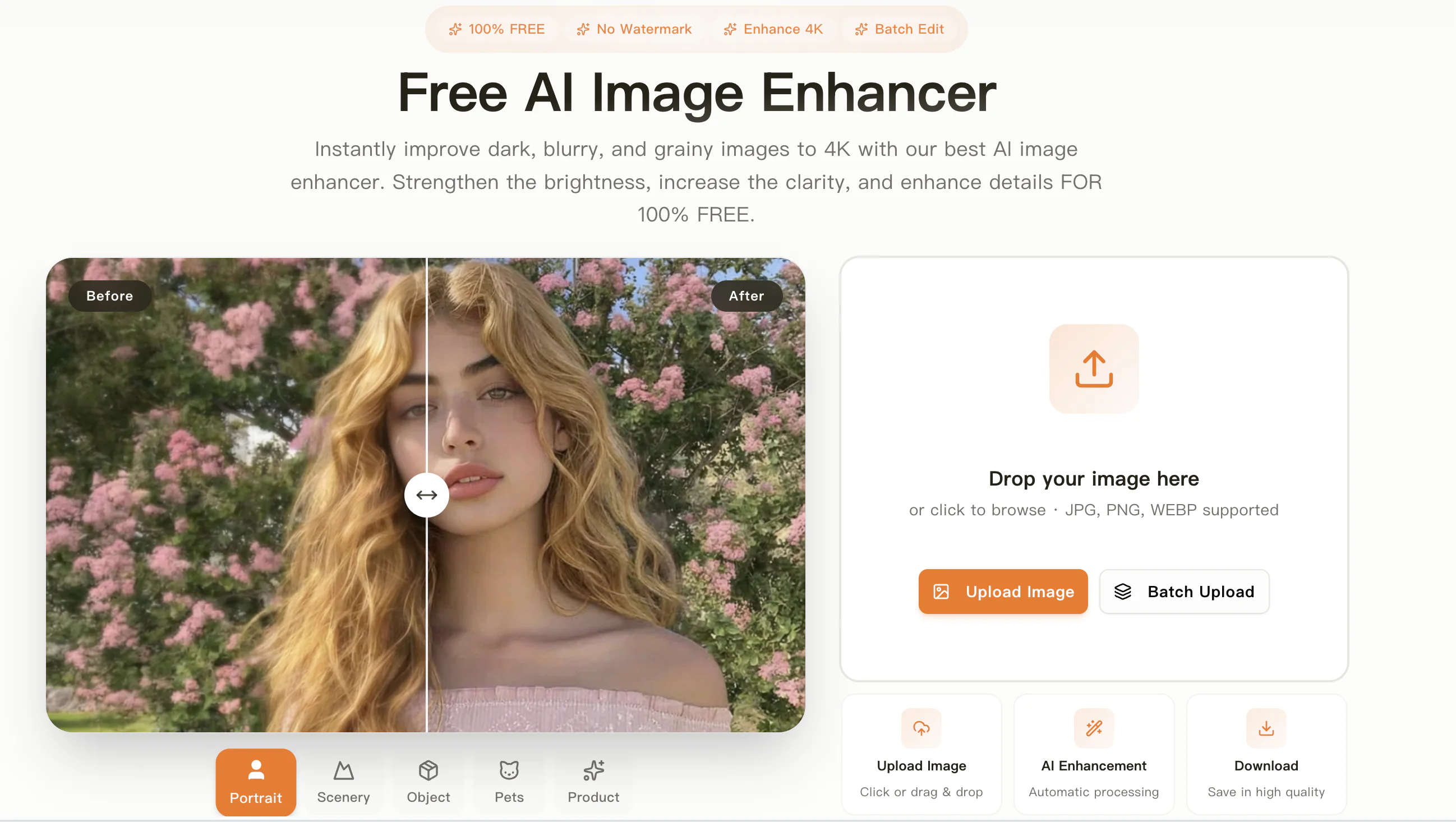Screenshot of AI Image Enhancer