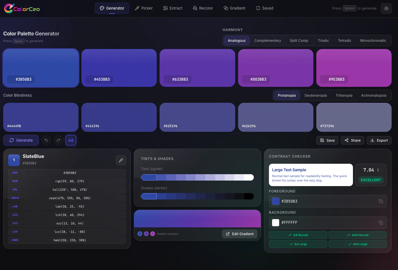 Screenshot of Color Ceo
