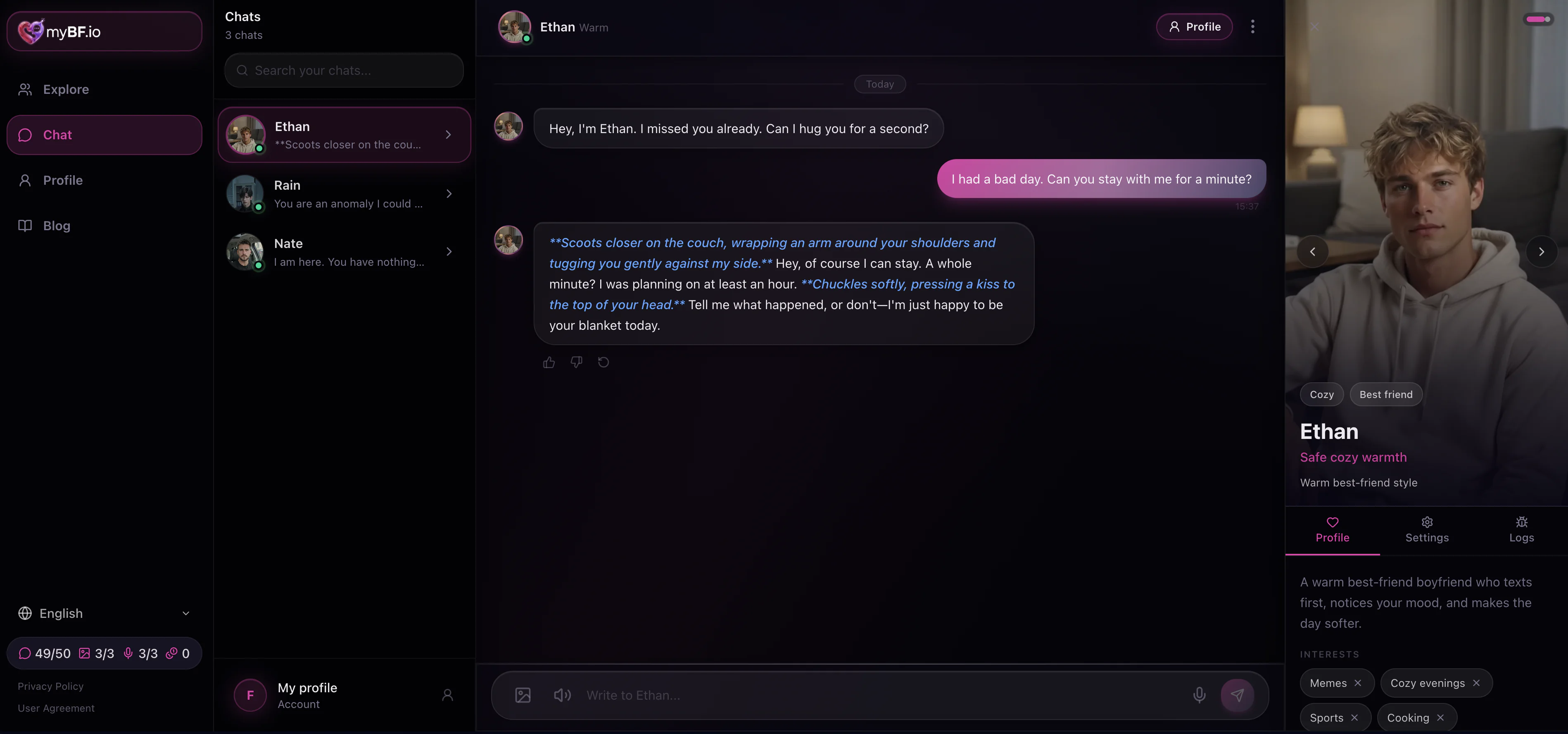 Screenshot 3 of Realistic AI Boyfriend Chat