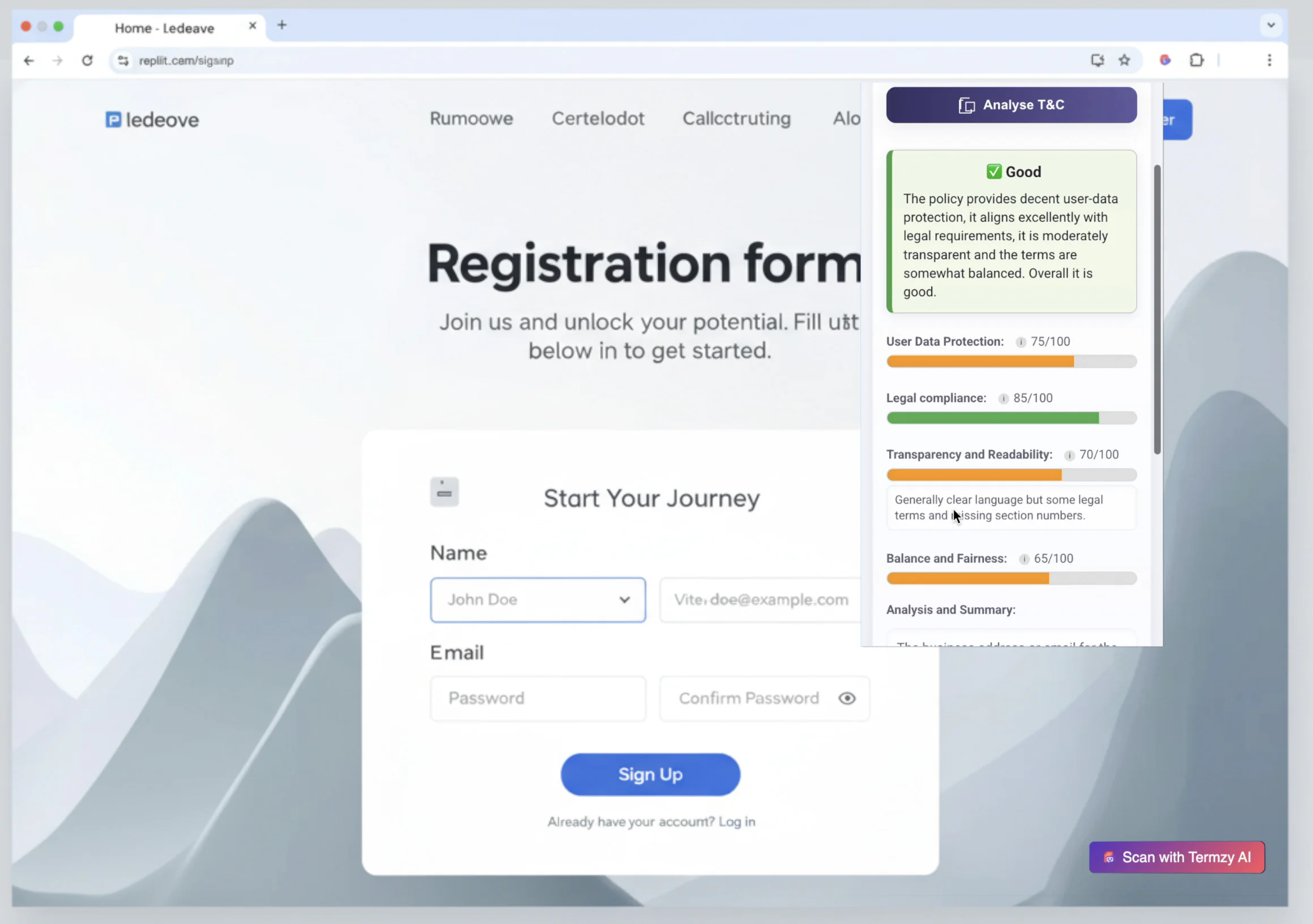 Screenshot 1 of Termzy AI