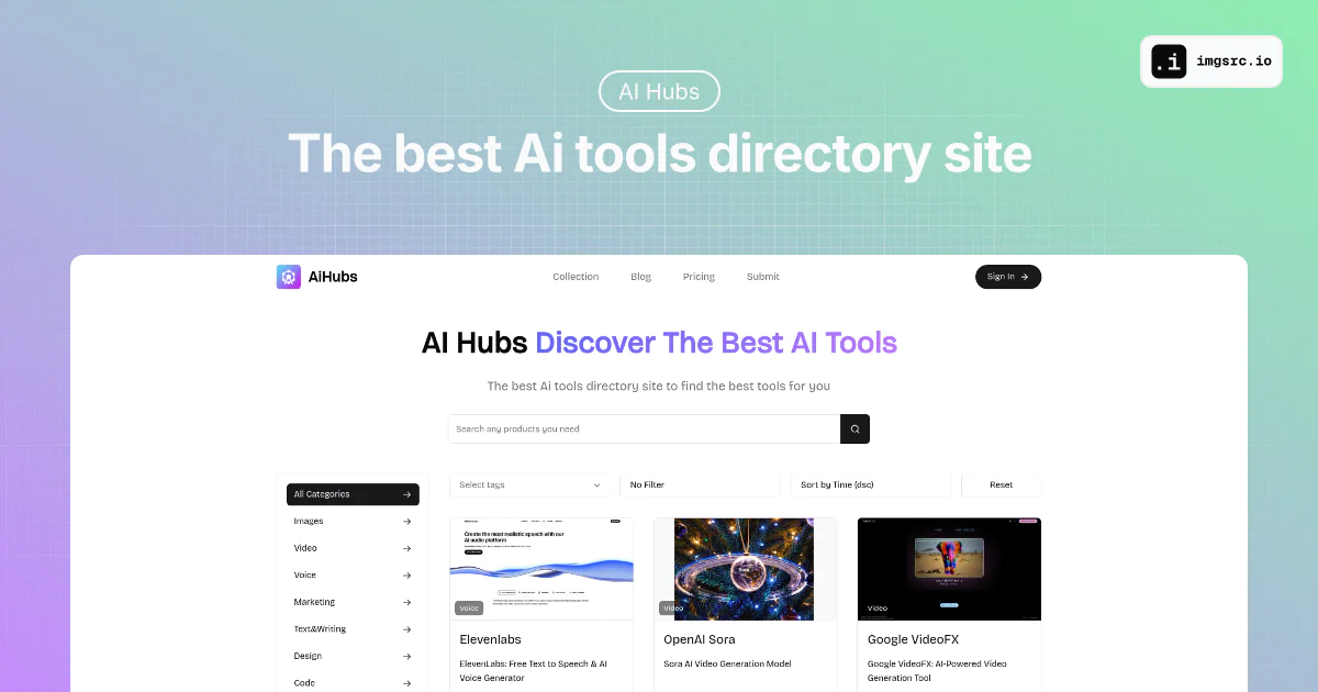 Screenshot of Aihubs