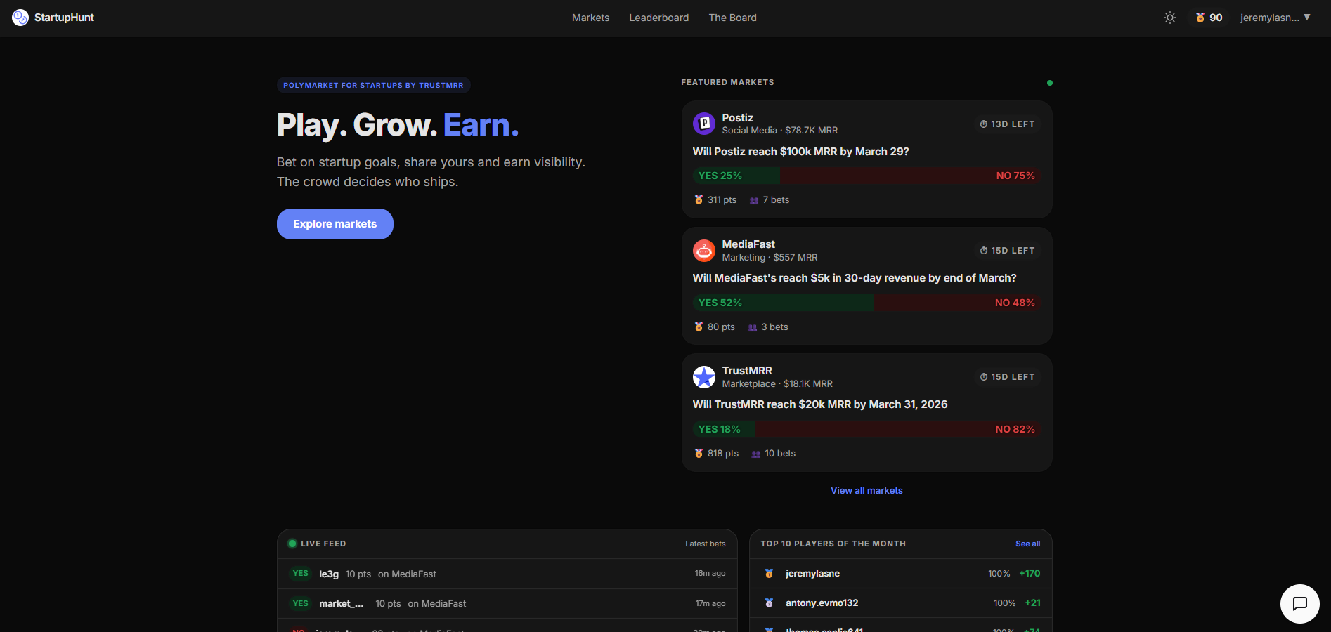 Screenshot of Startup Hunt