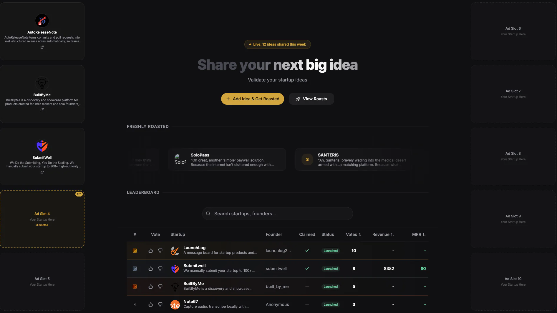 Screenshot of LaunchLog