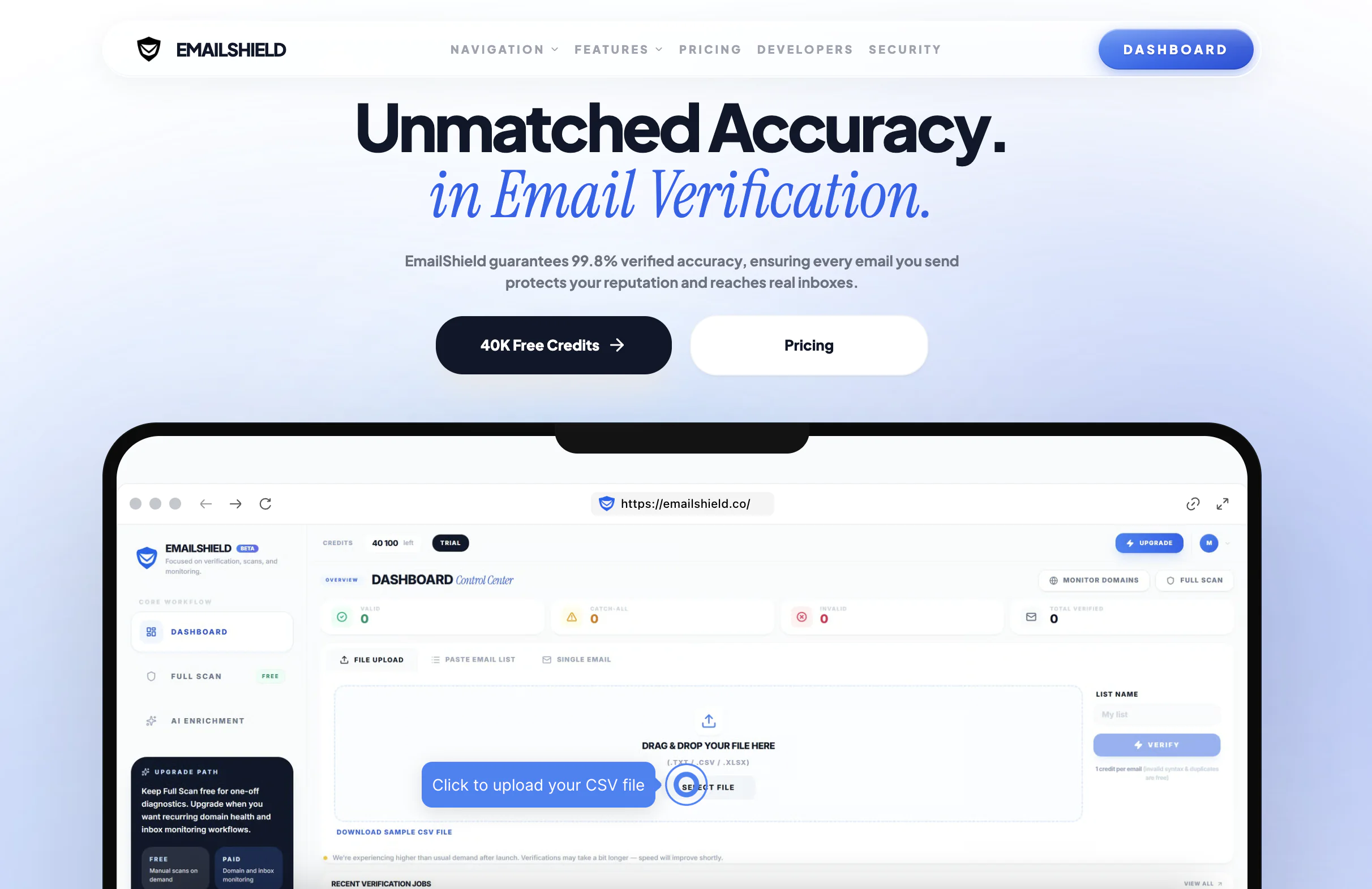 Screenshot of EmailShield