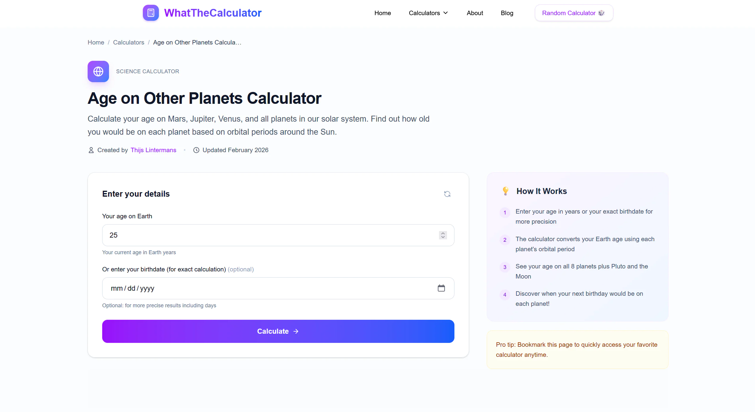 Screenshot of WhatTheCalculator