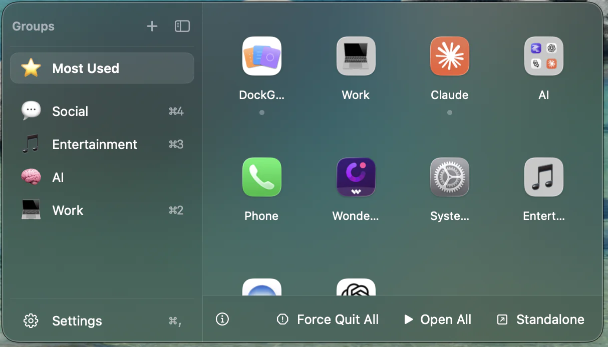 Screenshot 1 of Dock Groups