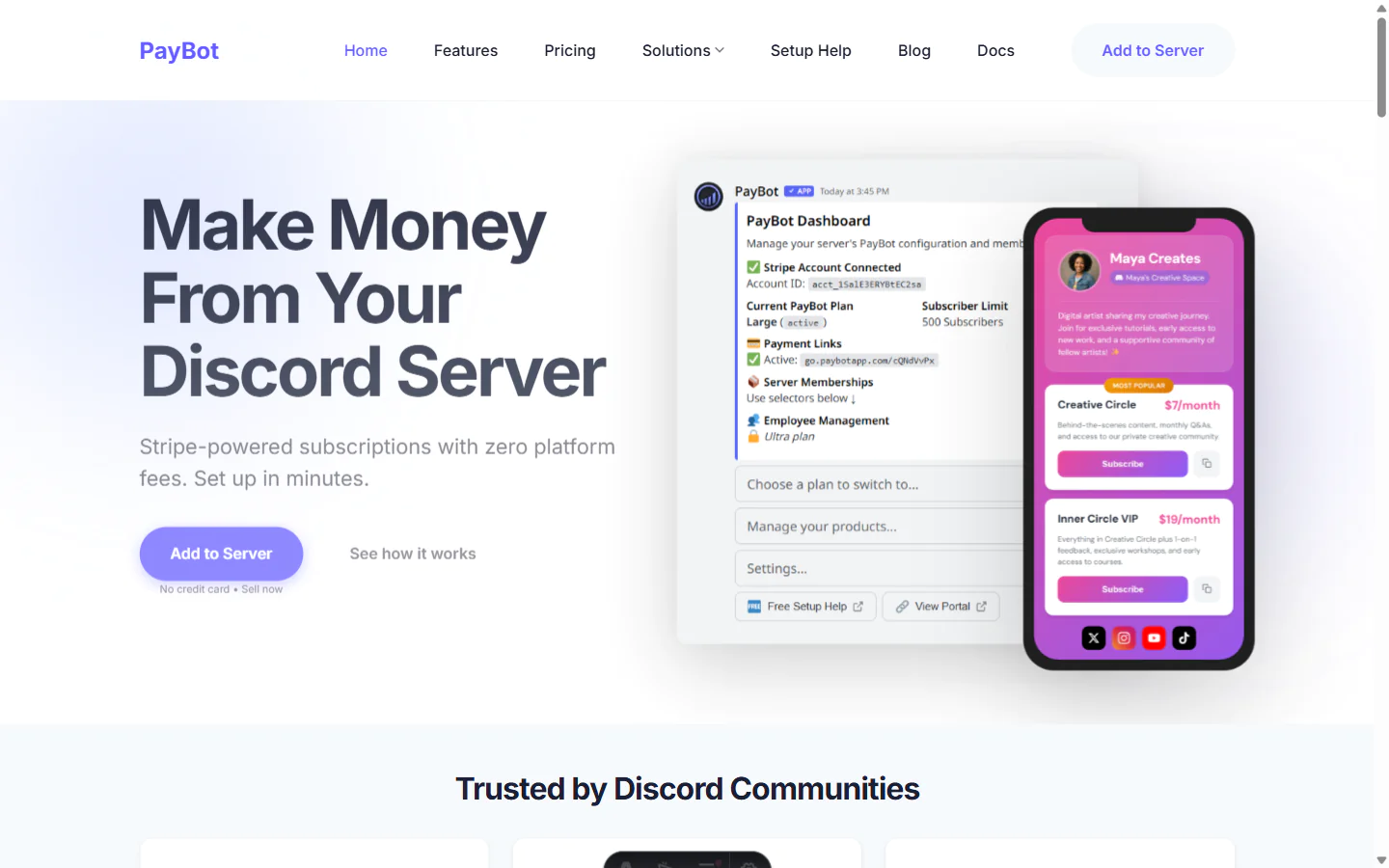 Screenshot of PayBot