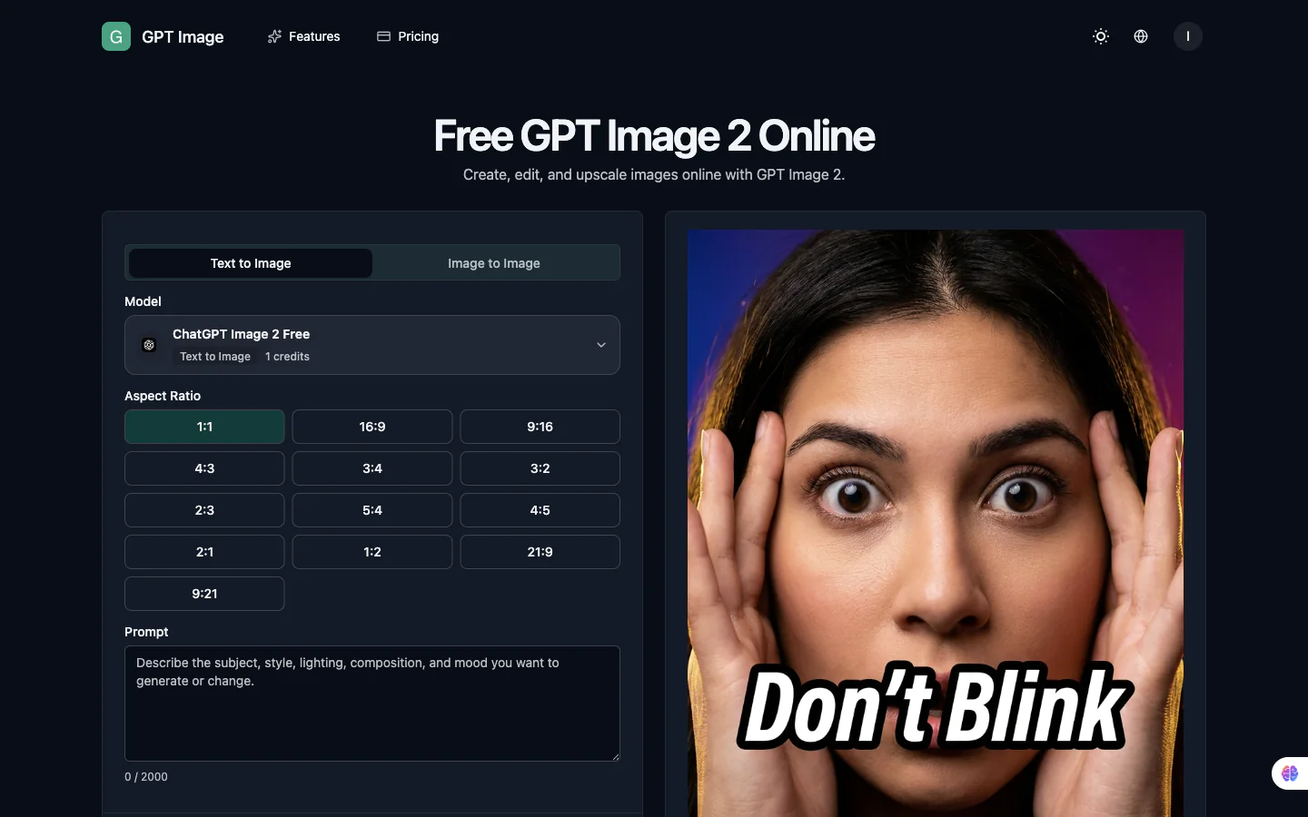 Screenshot of ChatGPT Image 2 Photo Editor