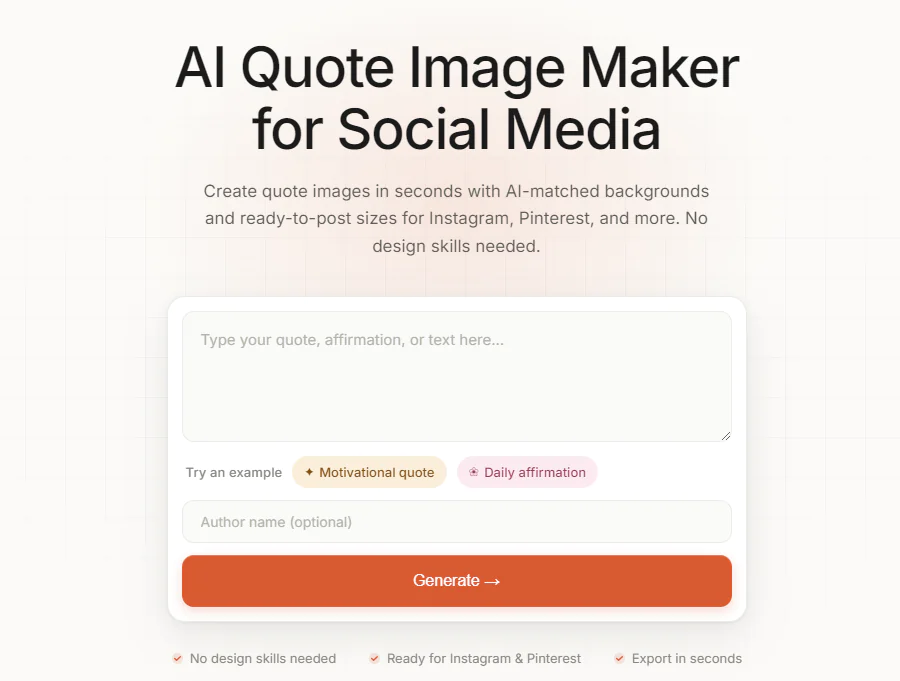Screenshot of Quote Image Maker