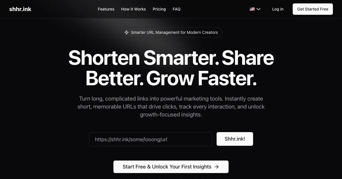Screenshot of shhr.ink