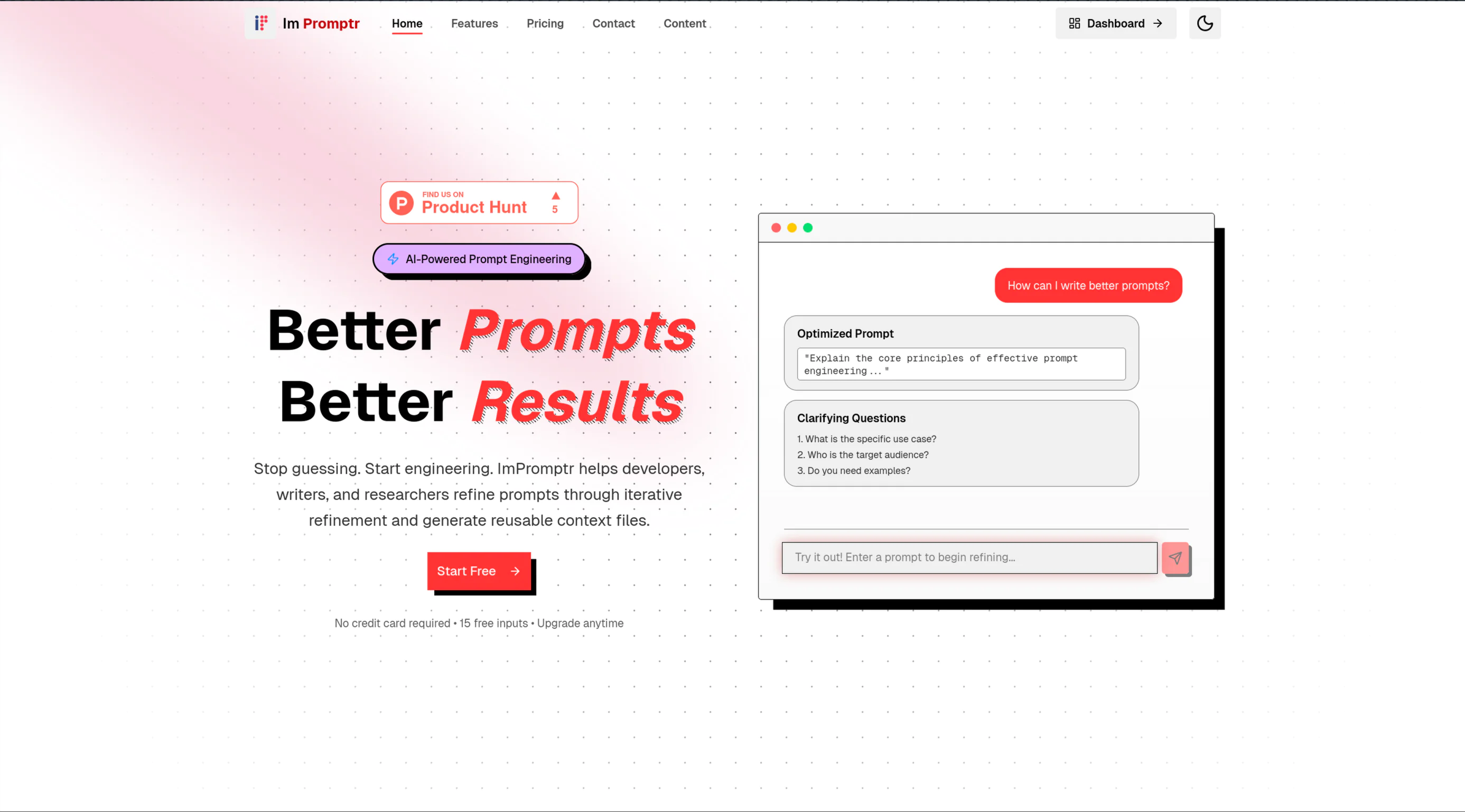 Screenshot of ImPromptr