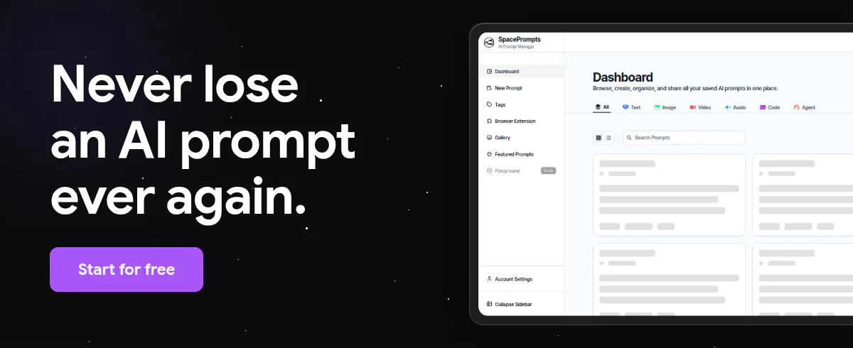 Screenshot of SpacePrompts