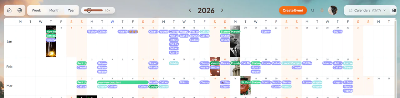Screenshot 1 of Conmigo Yearly Calendar