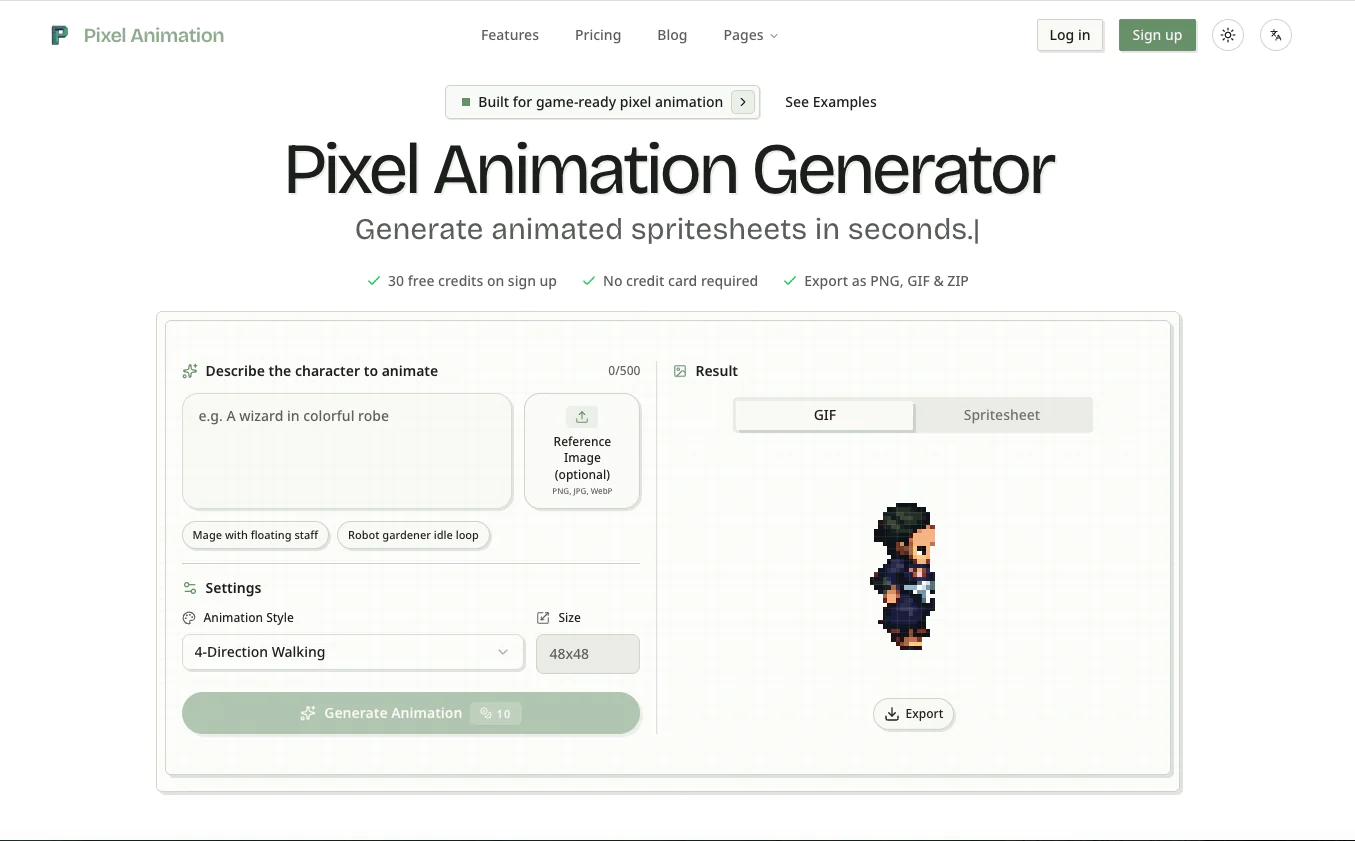 Screenshot of Pixel Animation