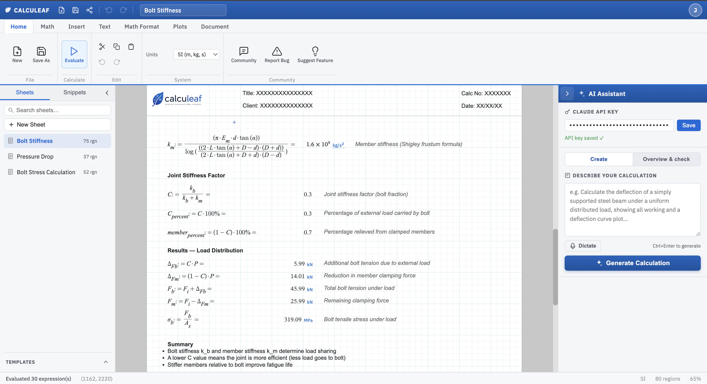 Screenshot of Calculeaf
