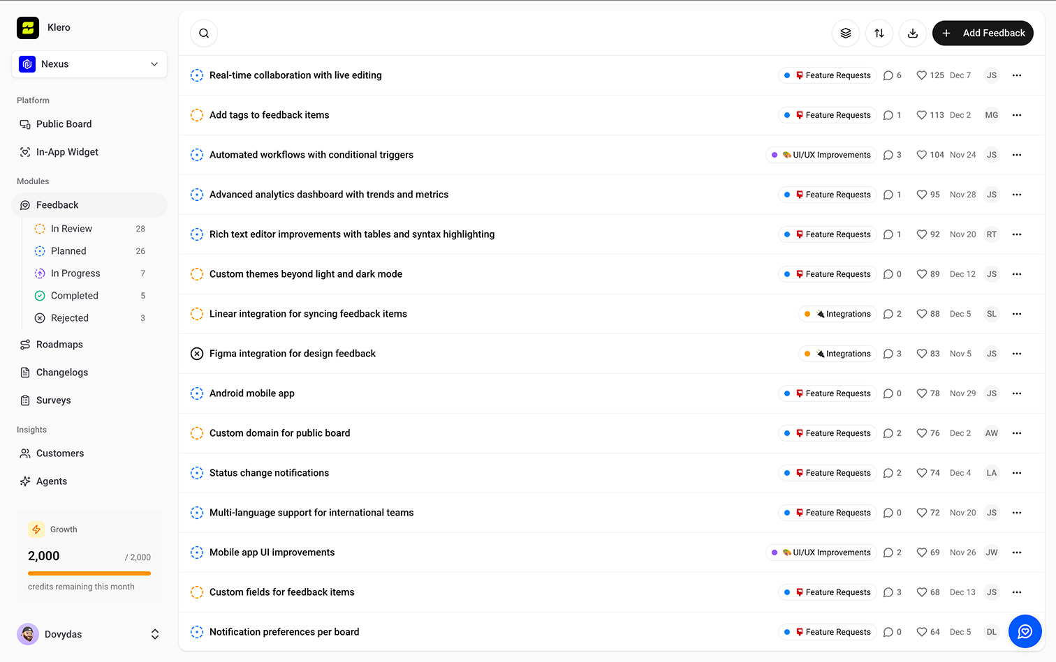 Screenshot of Klero AI