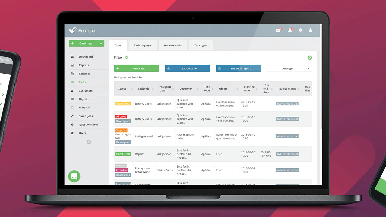 Screenshot of Frontu