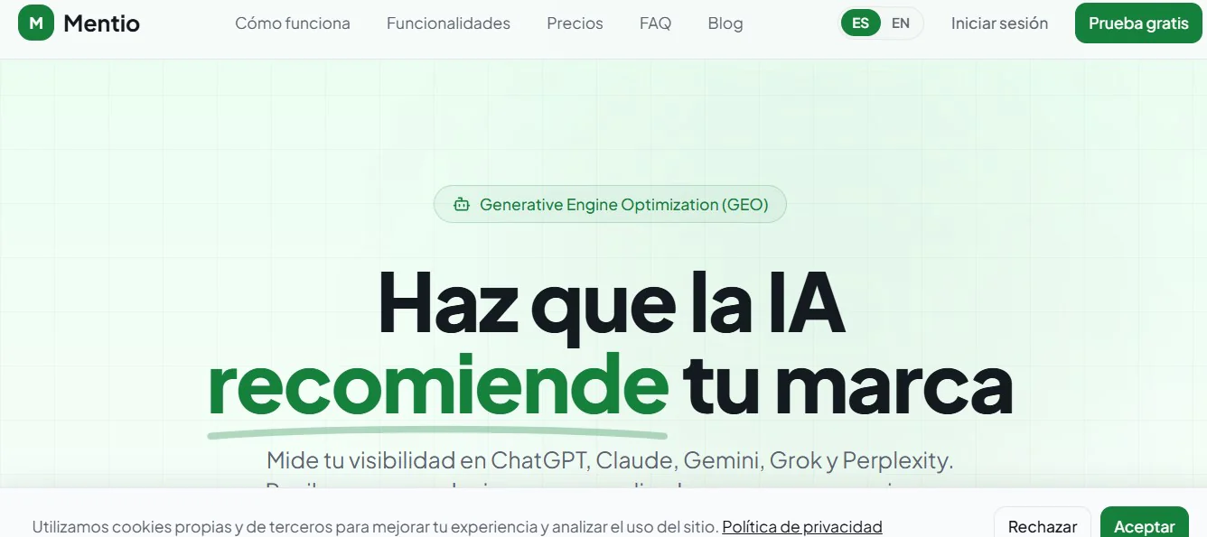 Screenshot of Mentio