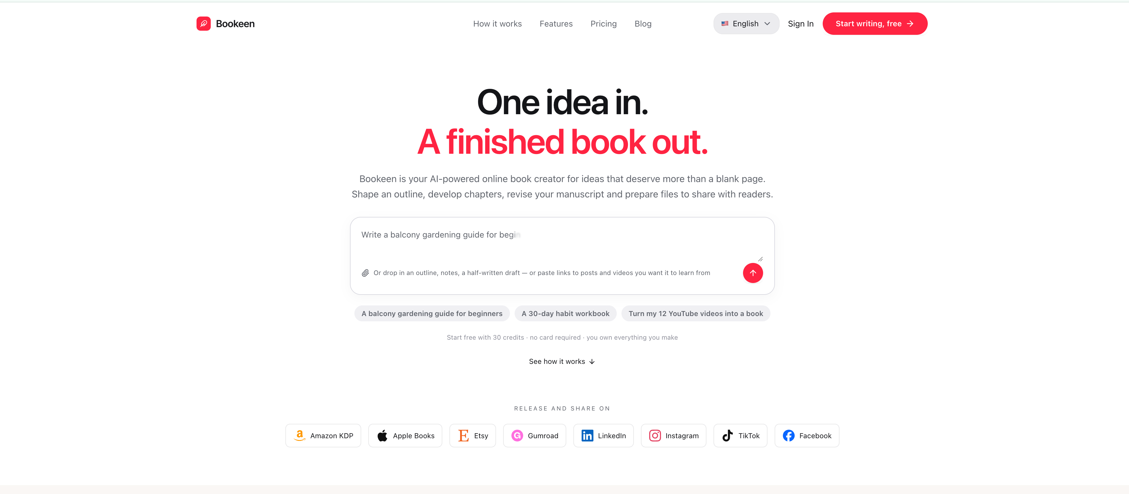 Screenshot 1 of Bookeen - Write Your Book Online