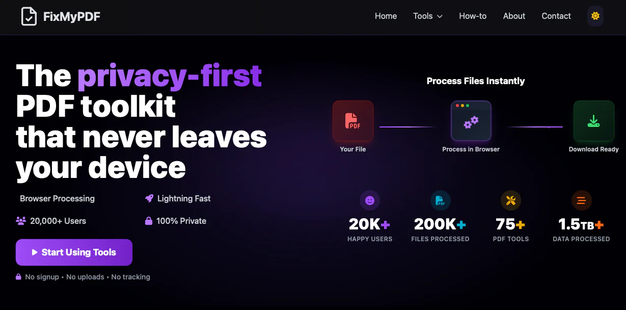 Screenshot of FixMyPDF
