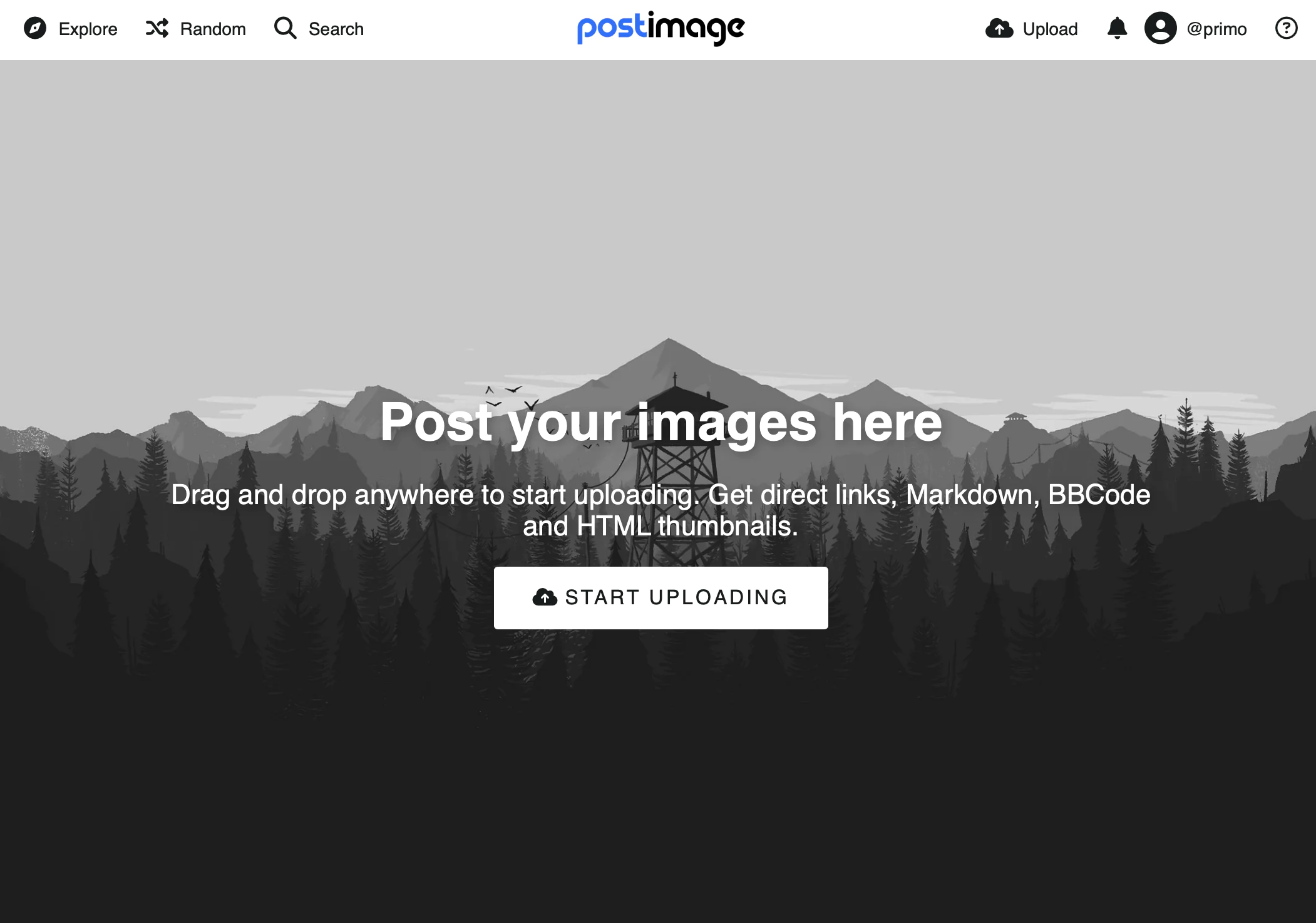 Screenshot of PostImage