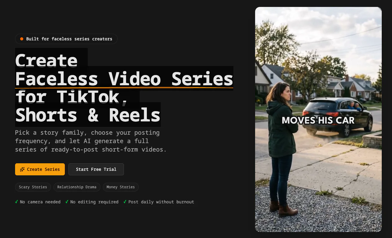 Screenshot of Faceless Video