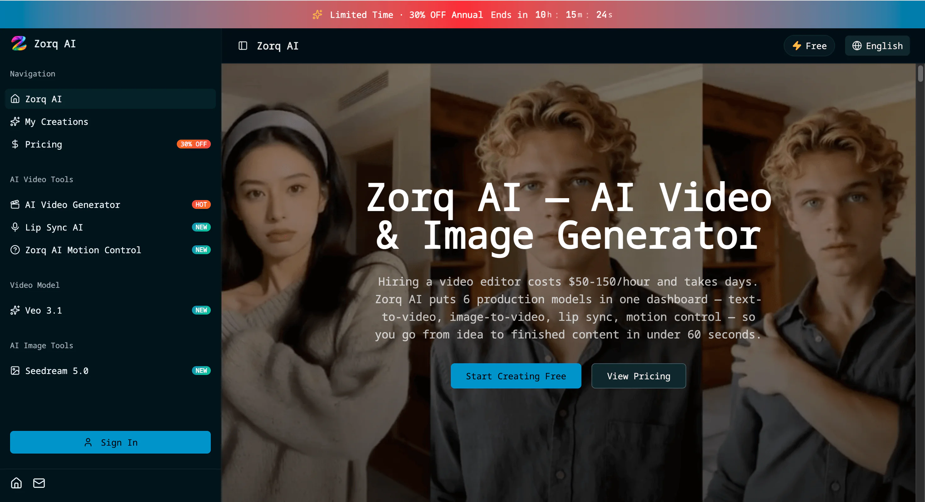 Screenshot of Zorq AI