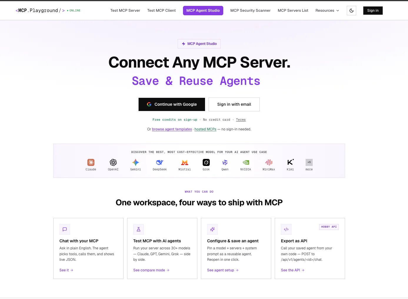 Screenshot 1 of MCP Playground Online