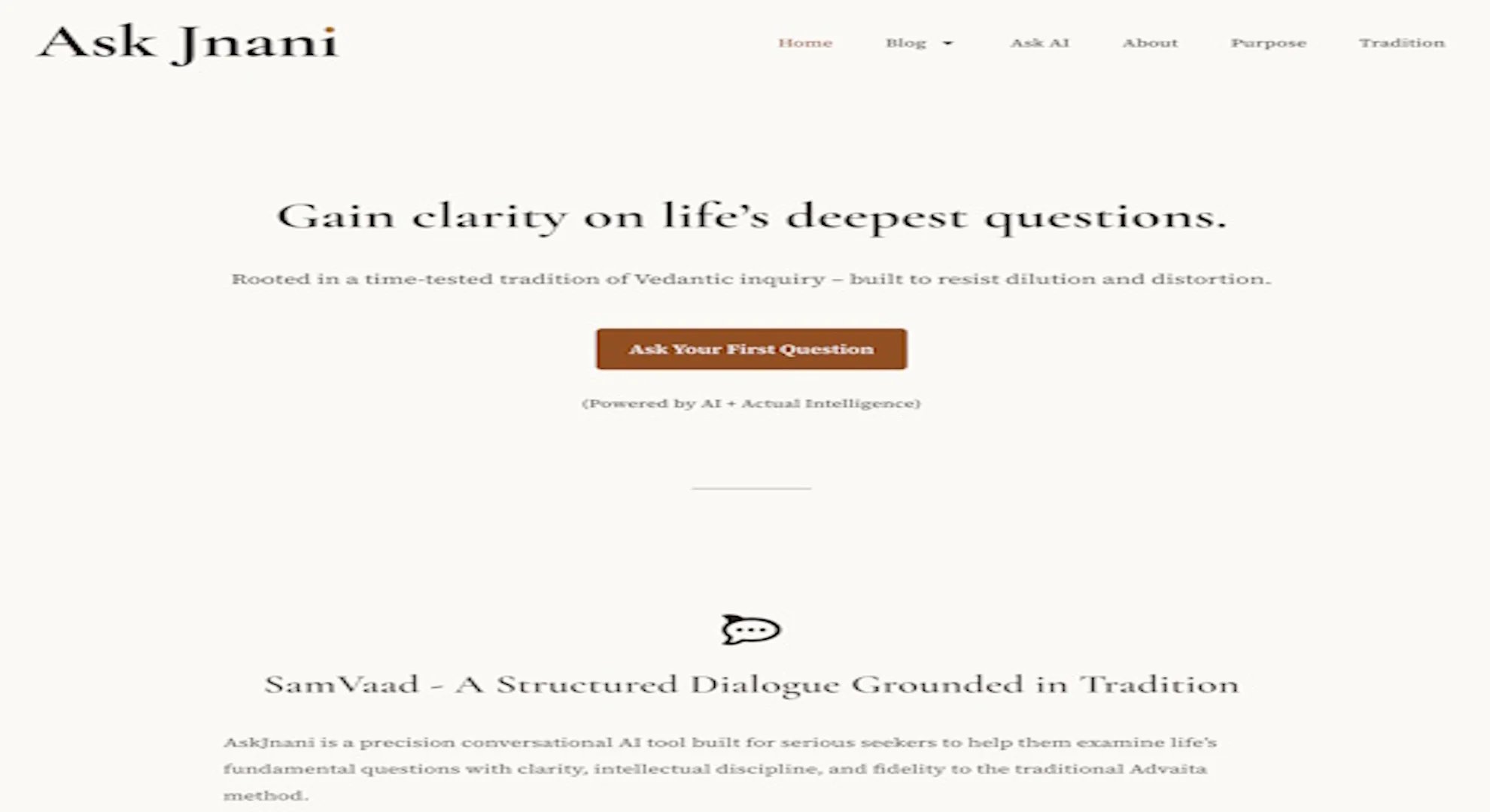 Screenshot of Ask Jnani