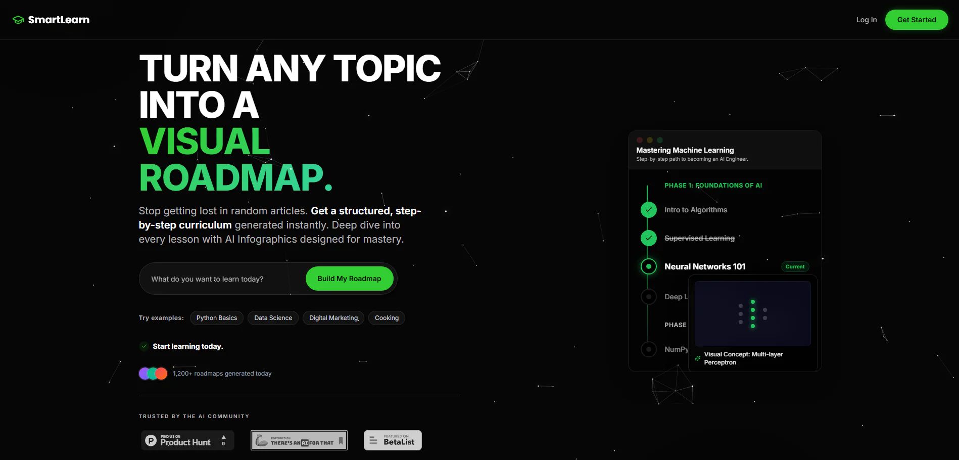Screenshot of SmartLearn