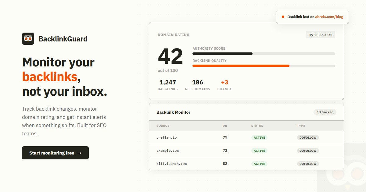 Screenshot 1 of BacklinkGuard