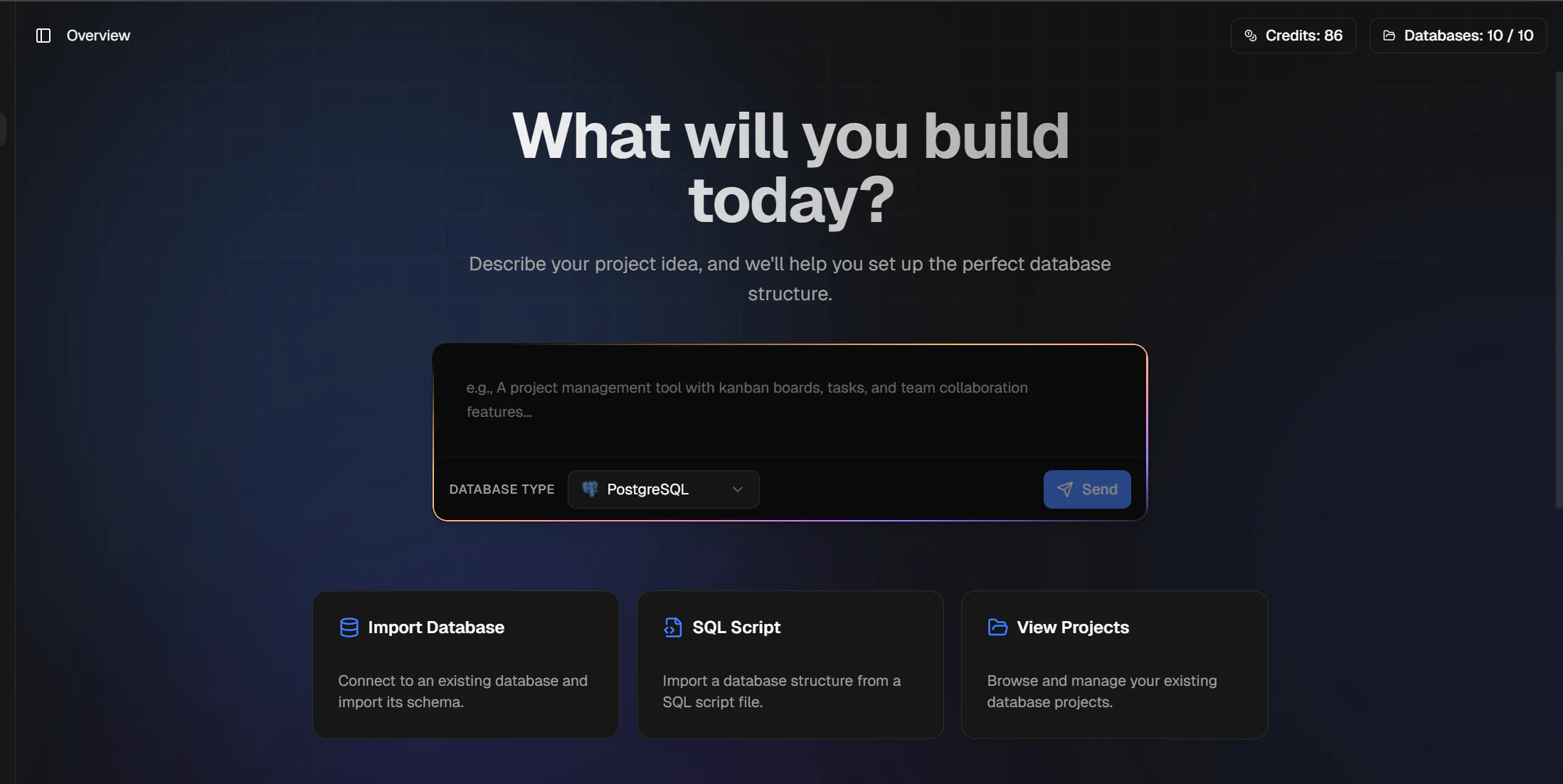 Screenshot of Prompt2db