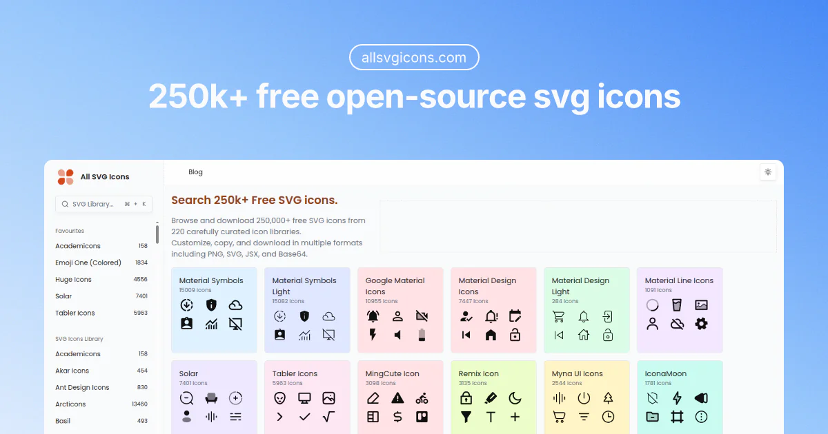 Screenshot of All SVG Icons
