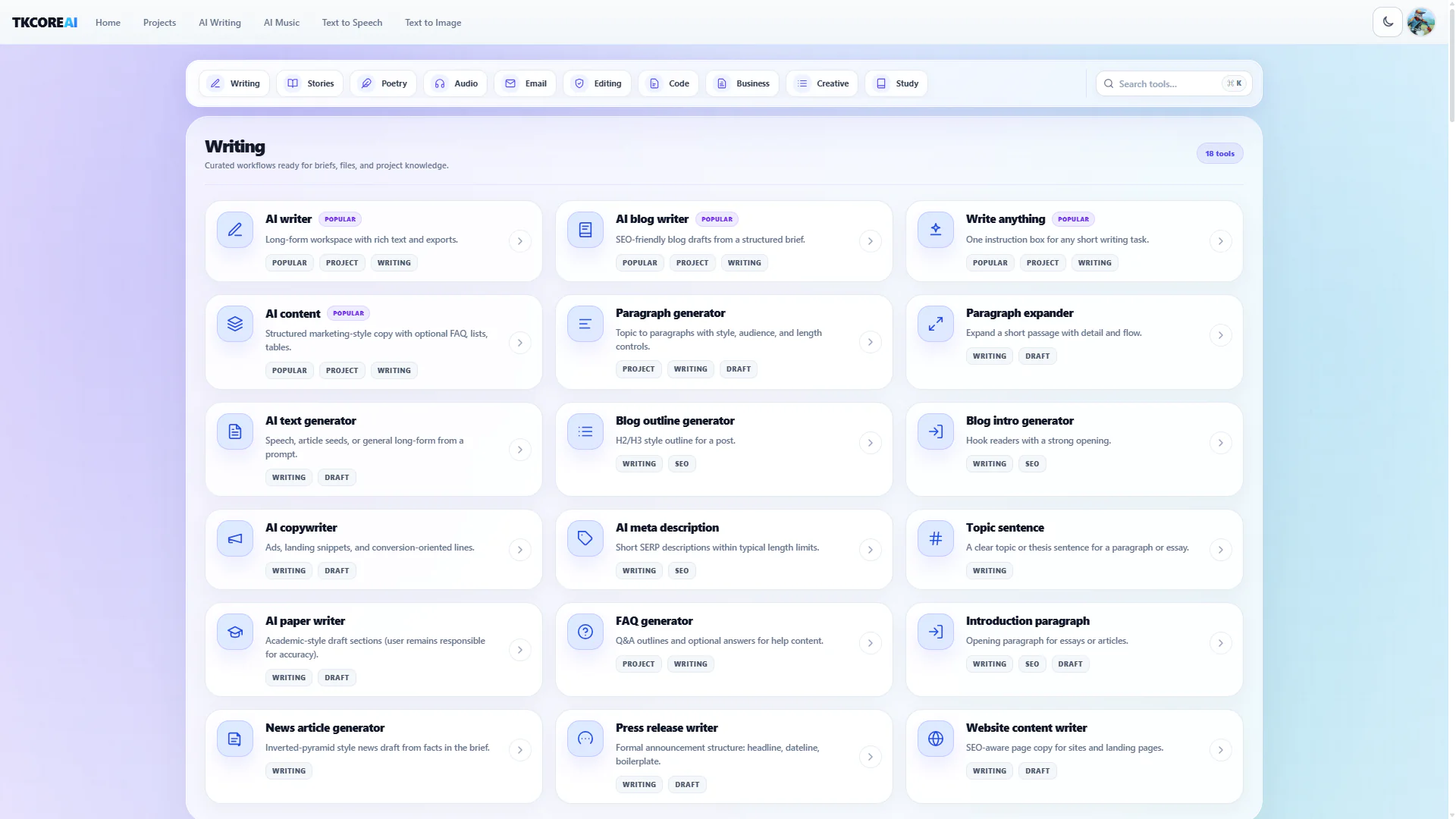 Screenshot 2 of TKCORE AI