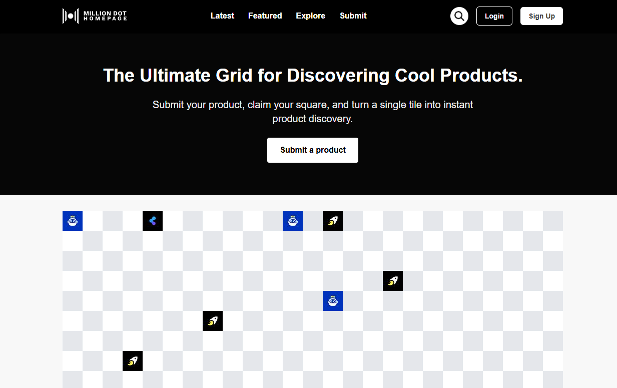 Screenshot of Million Dot Homepage