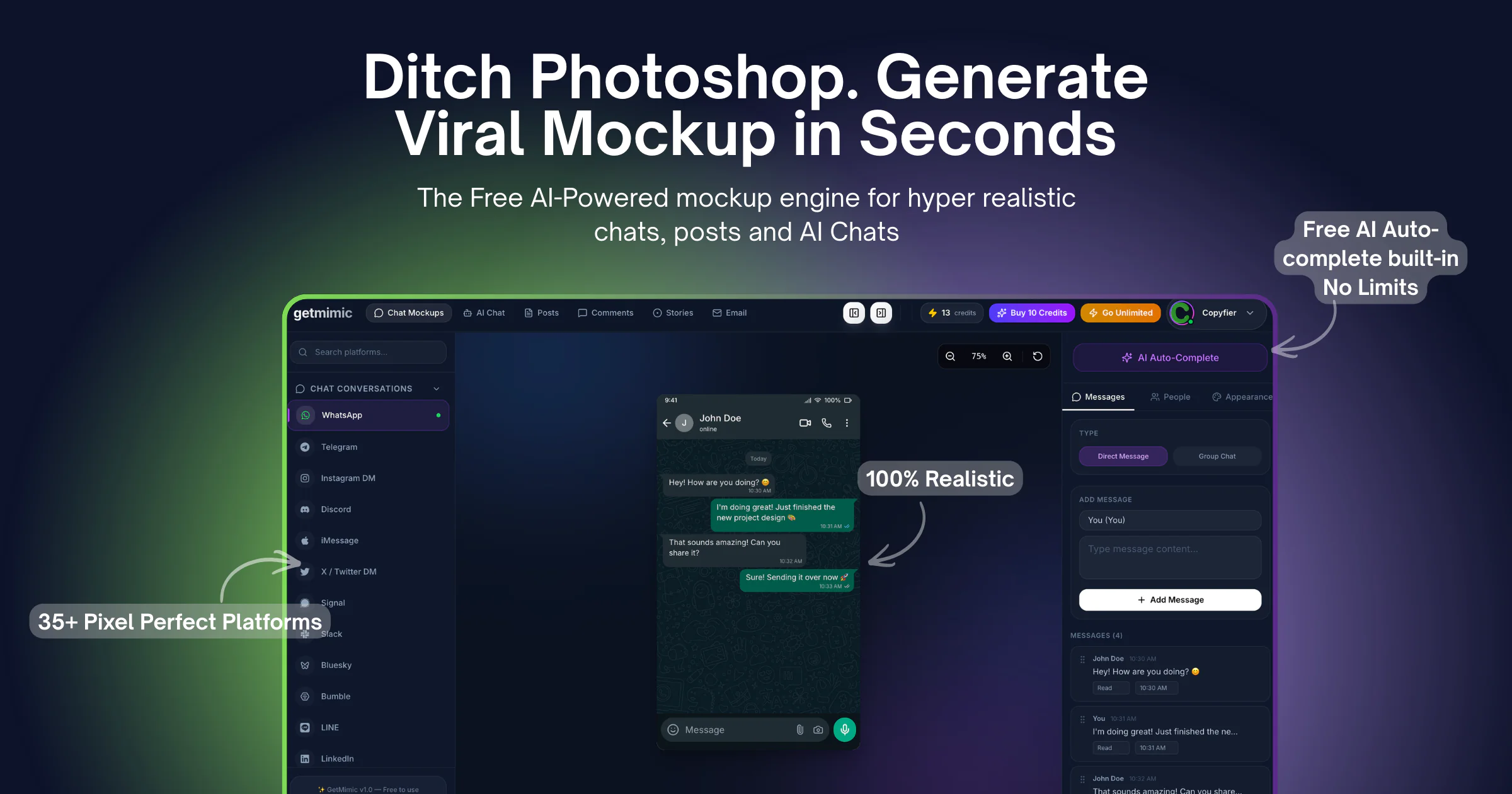 Screenshot of GetMimic