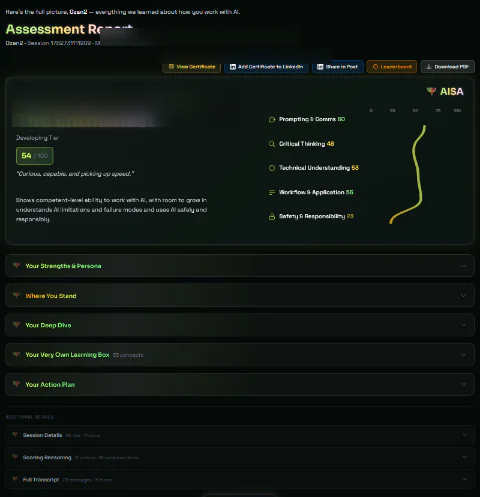 Screenshot 4 of AISA (aisa.to) AI Fluency Assessment