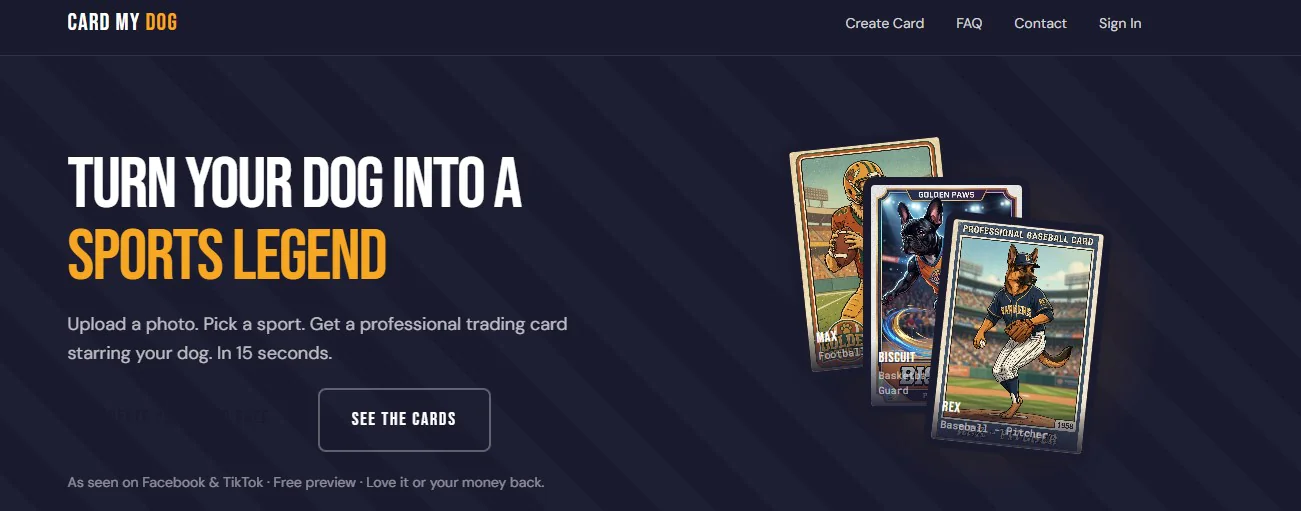 Screenshot of Card My Dog