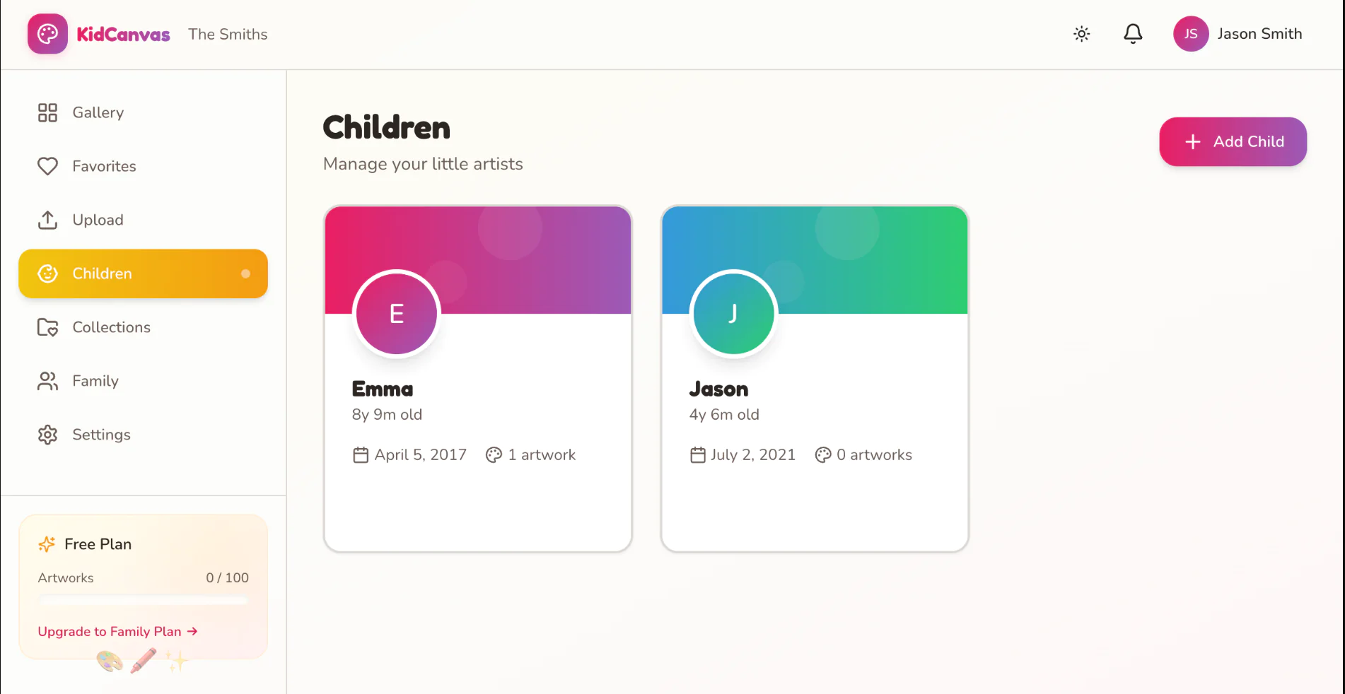 Screenshot of KidCanvas