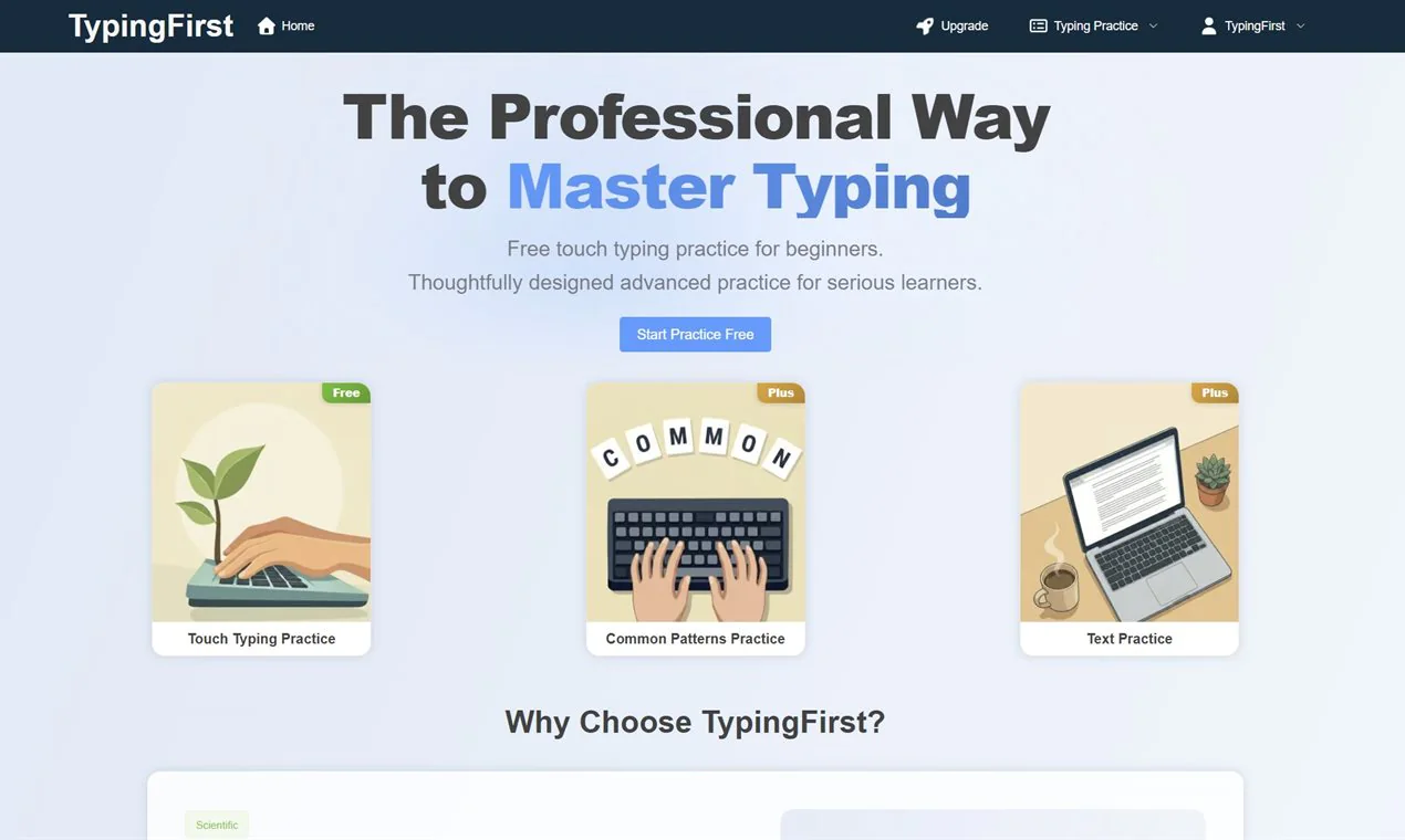 Screenshot of TypingFirst