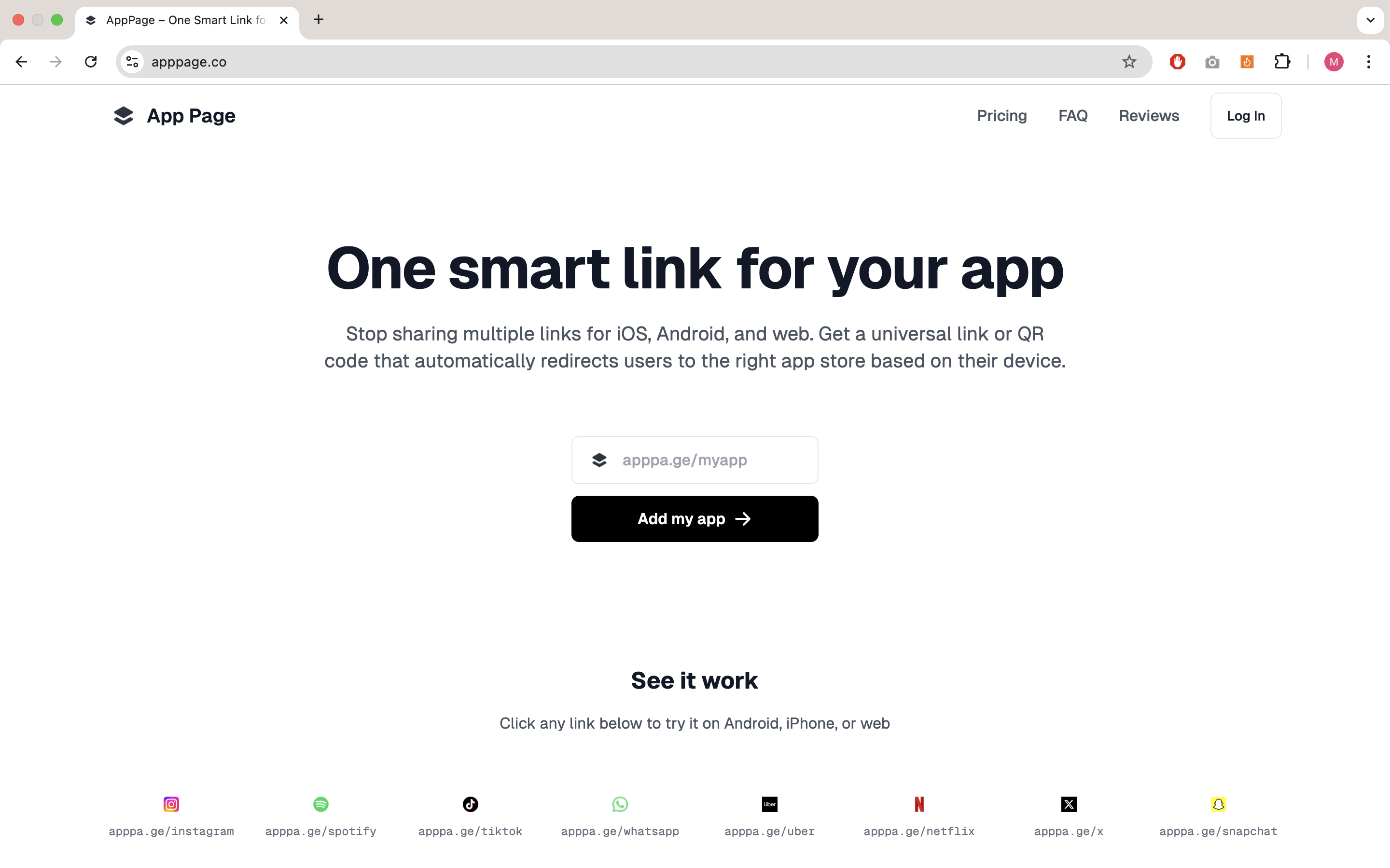 Screenshot of AppPage