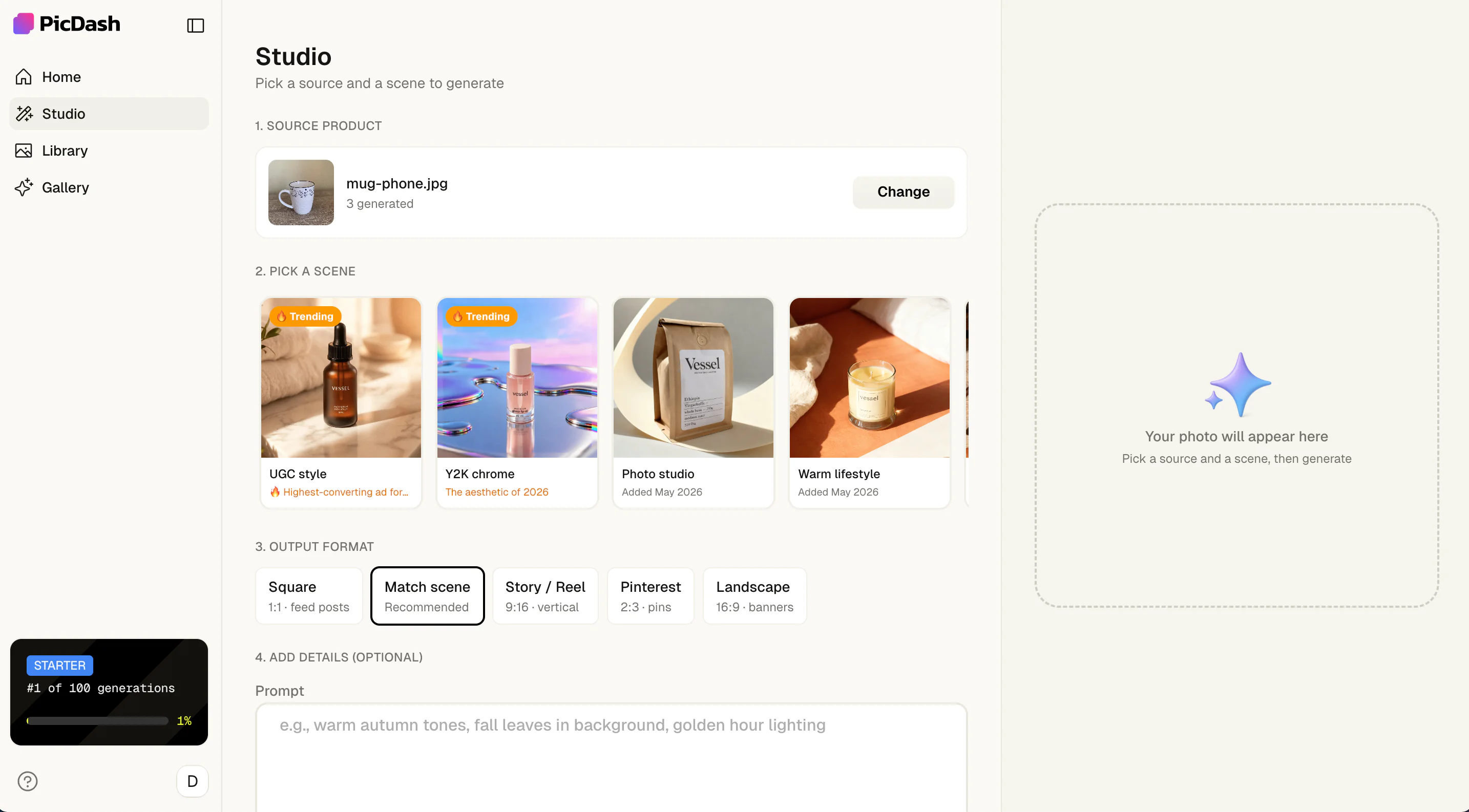 Screenshot of PicDash