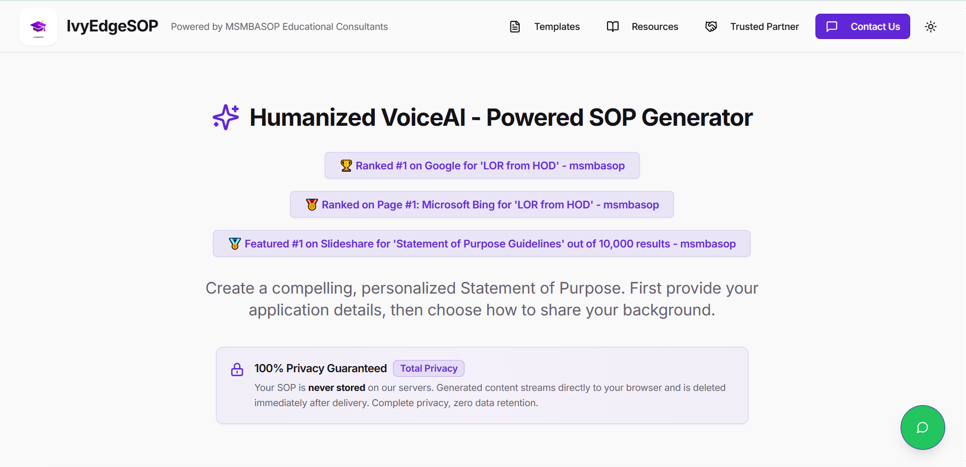 Screenshot of IvyEdgeSOP