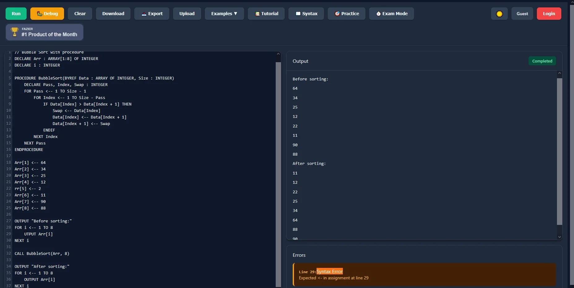 Screenshot of PseudoRun
